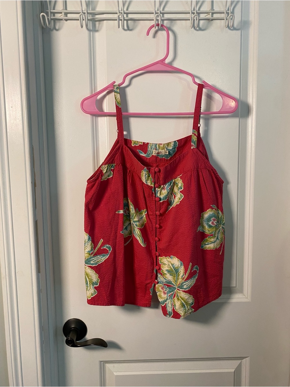 Faherty Floral Cotton Dress Top